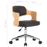 vidaXL Chaises pivotantes à manger lot de 2 bois courbé et similicuir