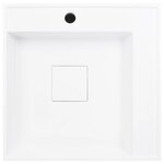 vidaXL Lavabo 50x50x12 3 cm Fonte minérale/marbre Blanc