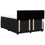 vidaXL Sommier à lattes de lit avec matelas Noir 140x200 cm Velours