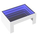 vidaXL Table basse avec LED infini blanc 70x50x30 cm