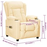 vidaXL Fauteuil de massage électrique Crème Similicuir