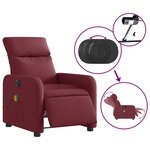 vidaXL Fauteuil de massage inclinable électrique Rouge bordeaux Tissu