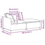 vidaXL Canapé modulaire et repose-pieds et coussins tissu gris foncé