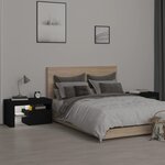 vidaXL Tables de chevet 2 Pièces et lumières LED Noir 70x36 5x40 cm