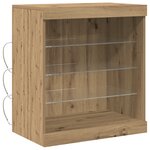Buffet vidaXL avec lumières LED Chêne artisan 60 5x37x67 cm