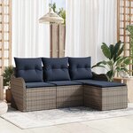 vidaXL Ensemble de canapé de jardin Gris polyrotin