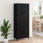 vidaXL Haut Armoire Chêne noir 69 5 x 34 x 180 cm Bois d'ingénierie