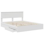 vidaXL Lit de Rangement Blanc 160 x 200 cm Bois d'ingénierie
