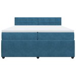 vidaXL Sommier à lattes de lit et matelas Bleu 200x200 cm velours