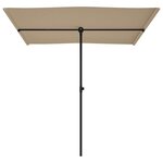 vidaXL Parasol de jardin avec mât en aluminium 2x1 5 m Taupe