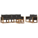 vidaXL Ensemble de canapés d'extérieur 7 pc Naturel et noir