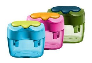 Double taille-crayon en matière plastique, ovale HERLITZ