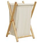 vidaXL Panier à linge blanc crème 41 5x36x63 5 cm bambou