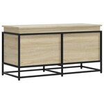 vidaXL Boîte de rangement avec couvercle chêne sonoma bois ingénierie