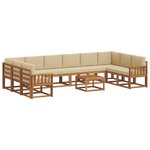 vidaXL Ensemble de canapés d'extérieur 11 pc Naturel et Beige