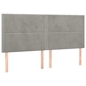vidaXL Têtes de lit 4 Pièces Gris clair 90x5x78/88 cm Velours
