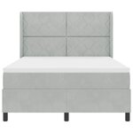 vidaXL Lit à Ressorts avec Matelas LED Gris clair 160 x 200 cm Velours