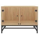 vidaXL Table basse avec portes en verre chêne sonoma 68 5x50x50 cm
