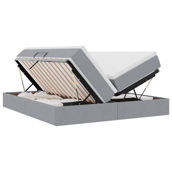 vidaXL Lit avec rangement et matelas Gris clair 180 x 200 cm Polyester
