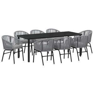 vidaXL Ensemble de salle à manger pour jardin 9 Pièces Anthracite