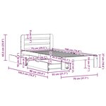 vidaXL Cadre de lit sans matelas cire marron 75x190 cm bois pin massif