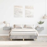 vidaXL Cadre de lit sans matelas gris béton 140x190 cm bois ingénierie