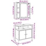 vidaXL Ensemble de mobilier de salle de bain avec étagère 2 Pièces Marron