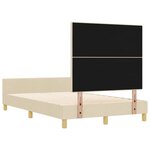 vidaXL Cadre de lit avec tête de lit Crème 120 x 190 cm tissu