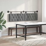 vidaXL Tête de lit suspendue Gris foncé Velours