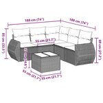 vidaXL Salon de jardin 6 Pièces avec coussins gris clair résine tressée