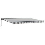 vidaXL Auvent rétractable manuel Anthracite et blanc 4 5 × 3 5 m