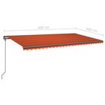 vidaXL Auvent manuel rétractable avec poteaux 6x3 m Orange et marron