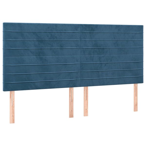vidaXL Têtes de lit 4 Pièces Bleu foncé 80x5x78/88 cm Velours