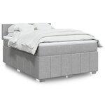 vidaXL Sommier à lattes de lit avec matelas Gris clair 140x190cm Tissu