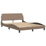 vidaXL Cadre de lit sans matelas Zadar cappuccino 140x190 cm similicuir
