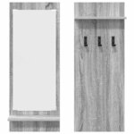 vidaXL Porte-manteau mural avec étagère Sonoma gris 70 x 10 x 90 cm