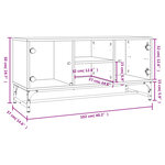 vidaXL Meuble TV avec portes en verre chêne sonoma 102x37x50 cm