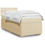 vidaXL Sommier à lattes de lit avec matelas Crème 90x200 cm Tissu