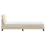 vidaXL Lit avec matelas crème 90x200 cm tissu