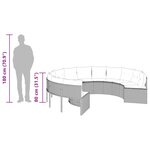 vidaXL Canapé de jardin avec coussins rond gris résine tressée