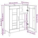 vidaXL Buffet blanc 69 5x34x90 cm bois d'ingénierie
