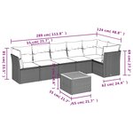 vidaXL Salon de jardin avec coussins 7 Pièces beige résine tressée