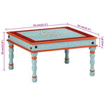 vidaXL Table basse bleu bois de manguier massif peint à la main