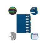 Trieur Harmonika à Fenêtres avec Élastiques 12 Compartiments Bleu EXACOMPTA