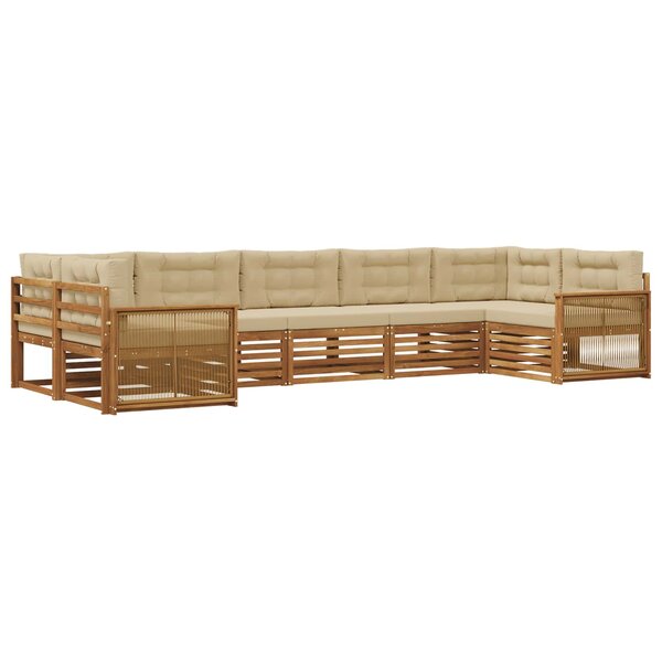 vidaXL Ensemble de canapés d'extérieur 7 pc Naturel et Beige
