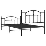 vidaXL Cadre de lit métal sans matelas et pied de lit noir 100x200 cm