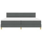 vidaXL Lit à ressort avec matelas et LED gris foncé 200x200 cm en tissu