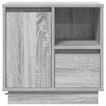 vidaXL Cabinet de chevet avec tiroir 2 Pièces Gris 50 x 34 5 x 50 cm.