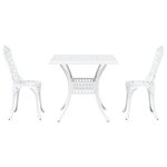 Ensemble de Bistro de Jardin 3 Pièces vidaXL en Aluminium Blanc