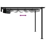 vidaXL Gazebo mural Anthracite Acier